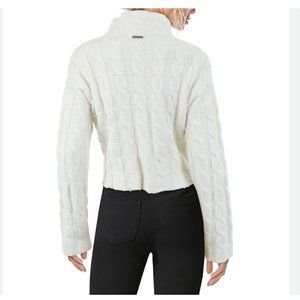 MICHAEL Michael Kors cropped cable knit cream mock neck sweater size S